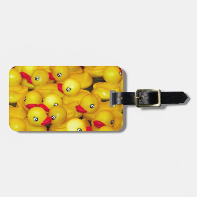 Söta gula gummiankor bagagebricka (Horisontell Framsida)