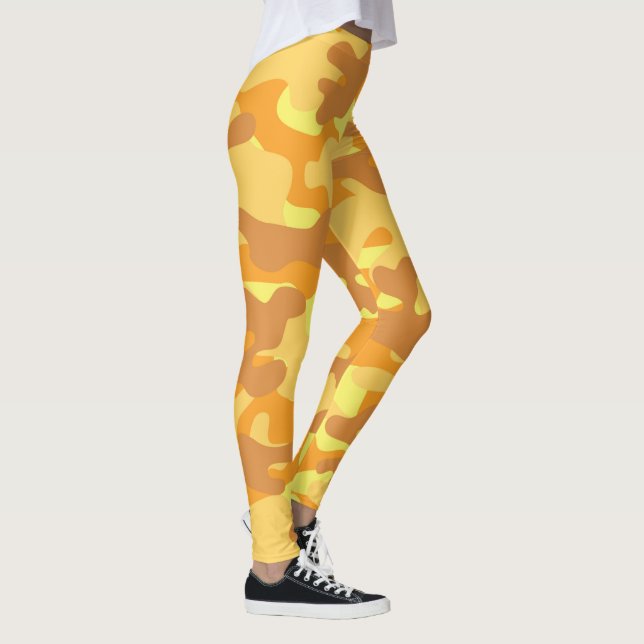 Söta gula kamouflageleggings leggings (Höger)