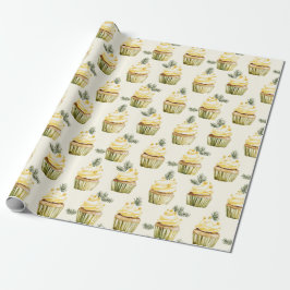 Söta Guld Honey Gula Cupcakes Jul Presentpapper