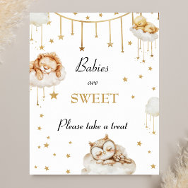Söta Guld kelestial Baby Shower Trets Poster