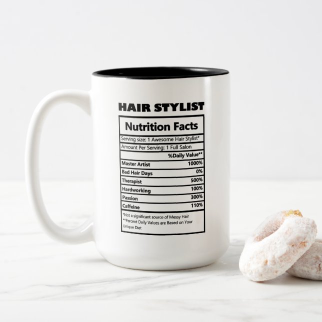 Söta Hair Stylist-arbetsfakta Två-Tonad Mugg (Med munk)