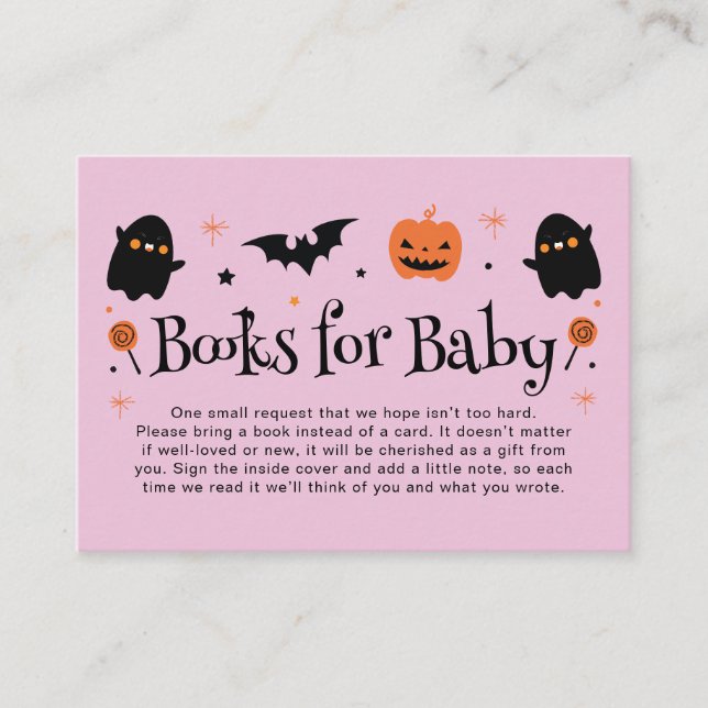 Söta Halloween-barnkalasböcker för bebisar Tilläggskort (Framsida)