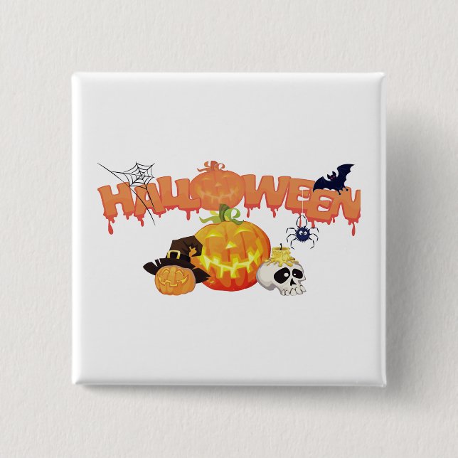 Söta Halloween-dekorationer Knapp (Framsida)