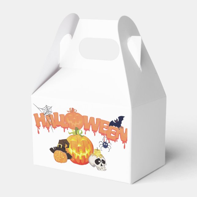 Söta Halloween-dekorationer Presentaskar (Framsidan Sidan)