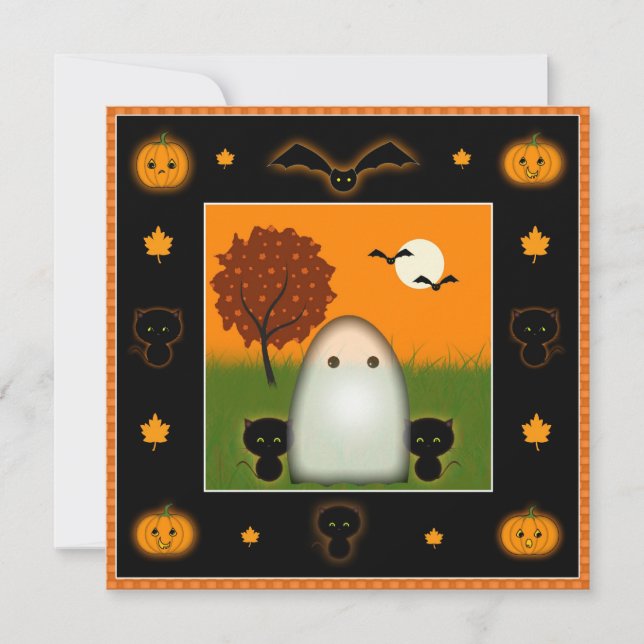 Söta Halloween-festinvitationer Inbjudningar (Framsida)