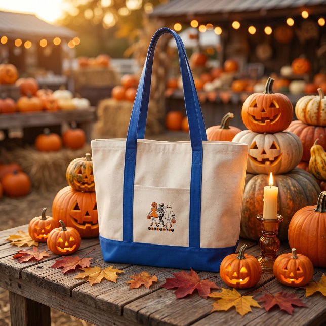 Söta Halloween-flickor Skelett Spökgurka Tygkasse (Skapare uppladdad)