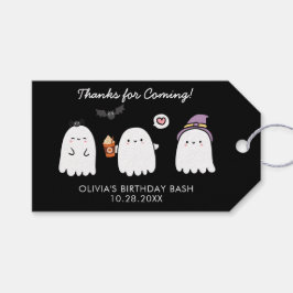 Söta Halloween-gasternas födelsedagsfest tack Presentetikett