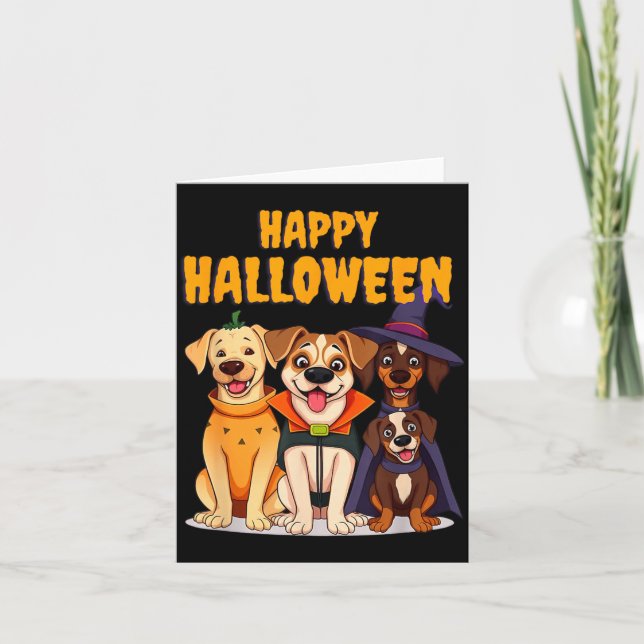 Söta Halloween hundar roliga - Unik design Kort (Framsida)