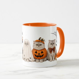 Söta Halloween-katter i kostymer Orange mugg
