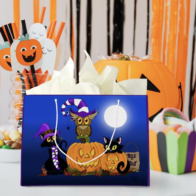 Söta Halloween-katter och uggla (Skapare uppladdad)