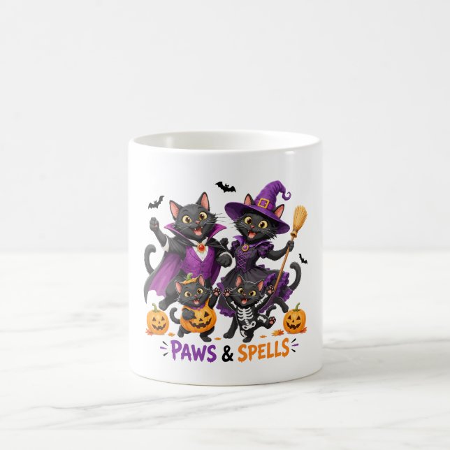Söta Halloween-katter Tassar och Spells Kaffemugg (Center)