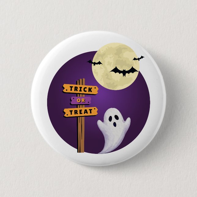 Söta Halloween-knappar & Spöken, Pumpa Knapp (Framsida)