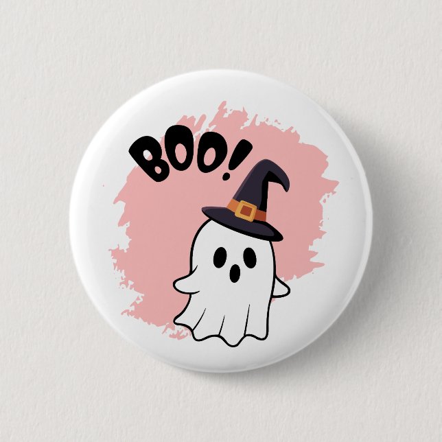 Söta Halloween-knappar & stift Spöken, Pumpa Knapp (Framsida)