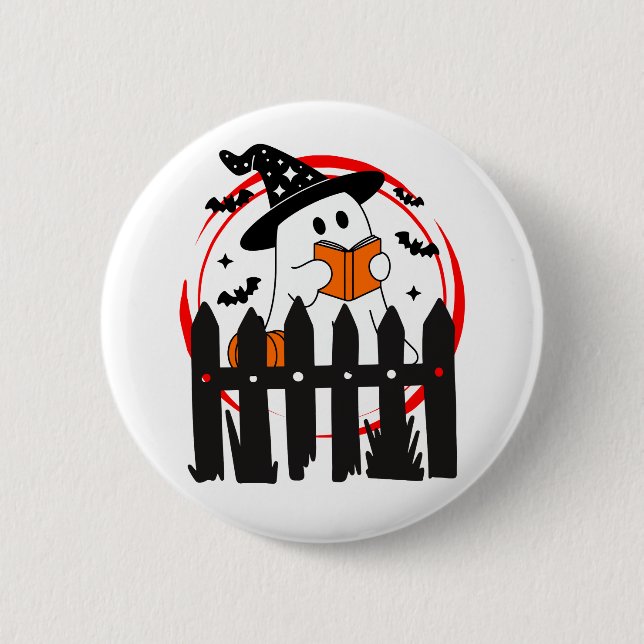 Söta Halloween-knappar & stift Spöken, Pumpa Knapp (Framsida)