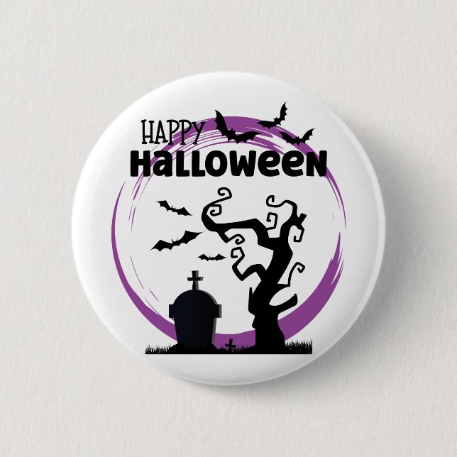 Söta Halloween-knappar & stift Spöken, Pumpa Knapp (Framsida)