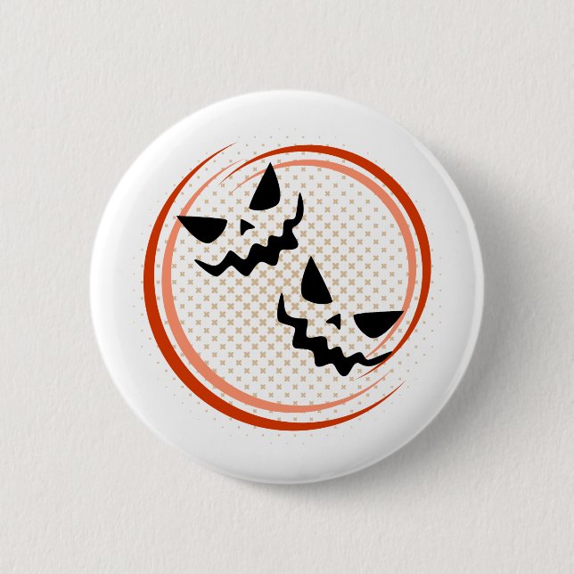 Söta Halloween-knappar & stift Spöken, Pumpa Knapp (Framsida)