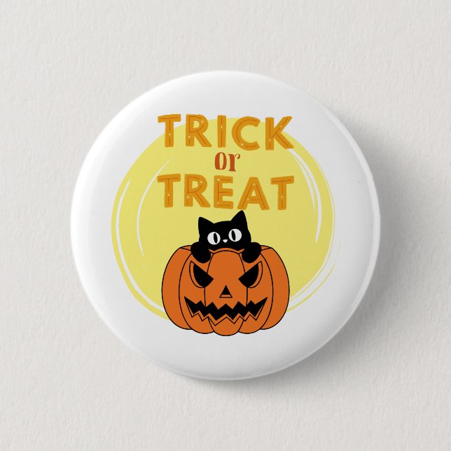 Söta Halloween-knappar & stift Spöken, Pumpa Knapp (Framsida)