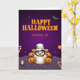 Söta Halloween-kort Spöken, Pumpa Kort