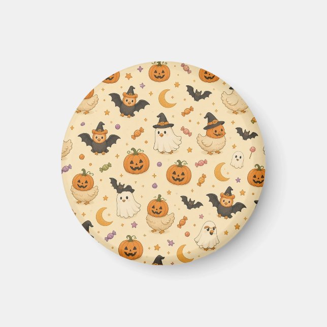 Söta Halloween-kostym Kycklingar Magnet (Framsidan)