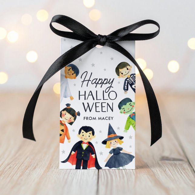 Söta Halloween-kostymer Presentetikett (Skapare uppladdad)
