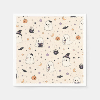 Söta Halloween Mini Ghost Cocktail Servetter