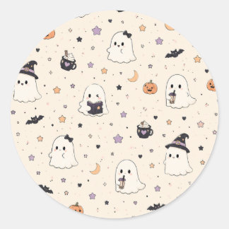 Söta Halloween-minighostdekaler Runt Klistermärke