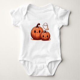 Söta halloween-pumpor och spöke i akvarell t shirt