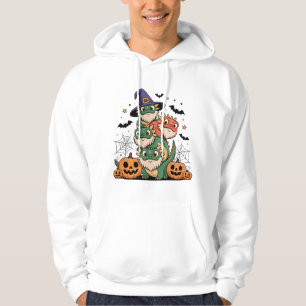 Söta Halloween Skäggagamer Staplar Hoodie