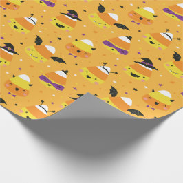 Söta Halloween-sockerdrickor i orange kostym Presentpapper