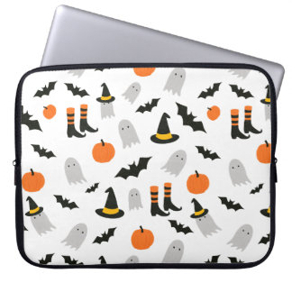 Söta Halloween-spöken Häxa Sömlöst Mönster Laptop Fodral
