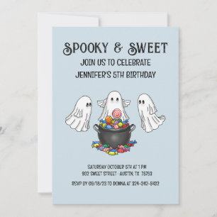 Söta Halloween-spöken Inbjudningar