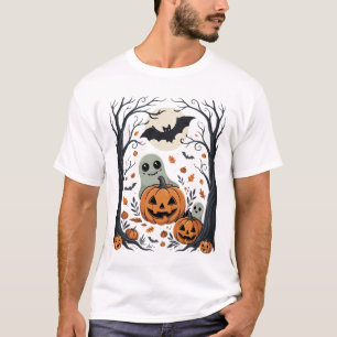 Söta Halloween-spöken och Jack O Lantern-skogen T Shirt