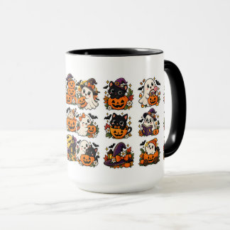 Söta Halloween-spöken och pumpor Kawaii-mugg Mugg