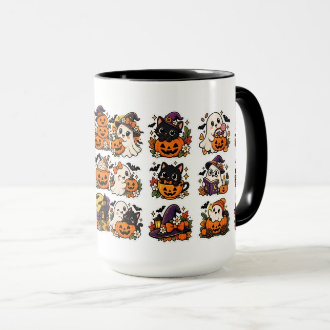 Söta Halloween-spöken och pumpor Kawaii-mugg Mugg (Framsida höger)