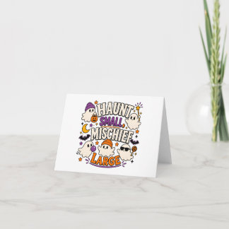 Söta Halloween-spöken Skräckig säsongsdesign Tack Kort