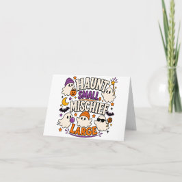 Söta Halloween-spöken Skräckig säsongsdesign Tack Kort