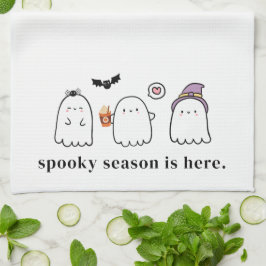 Söta Halloween-spöken Skum säsong Vit Kökshandduk