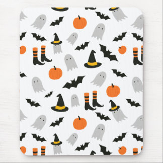 Söta Halloween-spöken Sömlöst Mönster med Häxa Musmatta