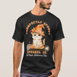 Söta Halloween-stämningar Kitty-häxa hatt Purrfekt T Shirt