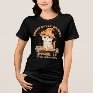 Söta Halloween-stämningar Kitty-häxa hatt Purrfekt T Shirt