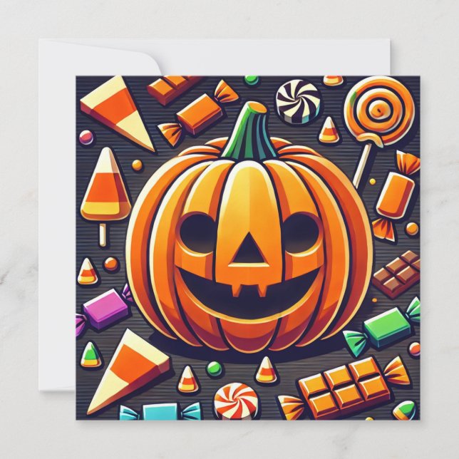 Söta Halloweencandies Julkort (Framsida)