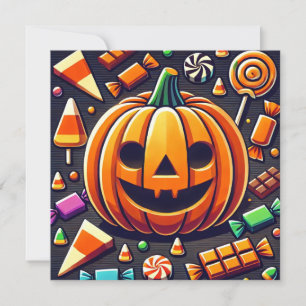 Söta Halloweencandies Julkort