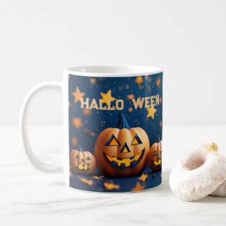 Söta Halloweenska leende pumpor Kaffemugg