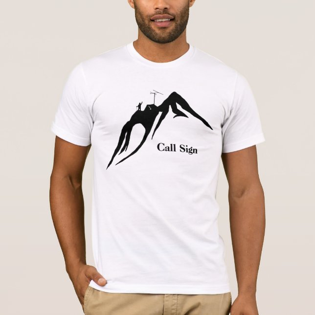 SOTA Ham Radio Silhouette T-Shirt Anpassa det! (Framsida)