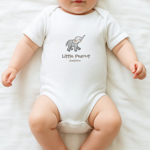 Söta Handritade Lilla Jordnöt Baby Elefant Namn T Shirt