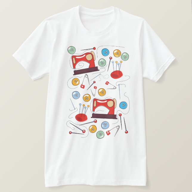 Söta handritade sykmönster t shirt (Design framsida)