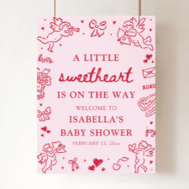 Söta Handritade Välkomstskylt för Baby Shower på A Poster
