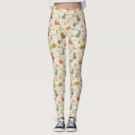 Söta Handritade Vårharar Leggings
