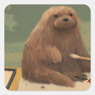 Söta håriget hundar fyrkantigt klistermärke