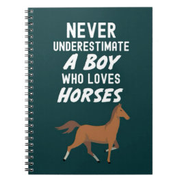 Söta hästpresenter för småpojkar djurälskare barn anteckningsbok